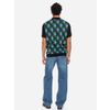 Afbeelding van ATO Berlin | Polo Giorge, blauw, groen, bruin, zwart grafisch retro patroon, biokatoen