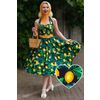 Afbeelding van Dolly and Dotty | Daisy Lemon vintage halterswing jurk met citroenen print