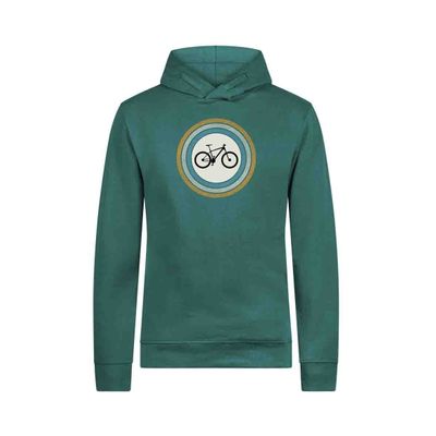 Foto van Green Bomb | Hoodie Bike target, jungle groen bio katoen