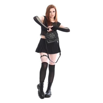 Foto van Banned | Gothic wicca schoudertas Moloch Pentagram