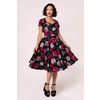 Afbeelding van Hell Bunny | Jaren 50 jurk Paint Me Roses met uitbundige rode en roze rozen print