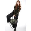 Afbeelding van Banned | Gothic punk schoudertas groen roze tartan