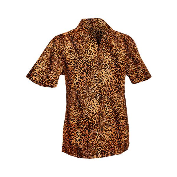 Chenaski | Overhemd korte mouw, Leo brown, black