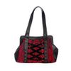 Afbeelding van Banned | Handtas met korset detail en rood brokaat, Anemone 