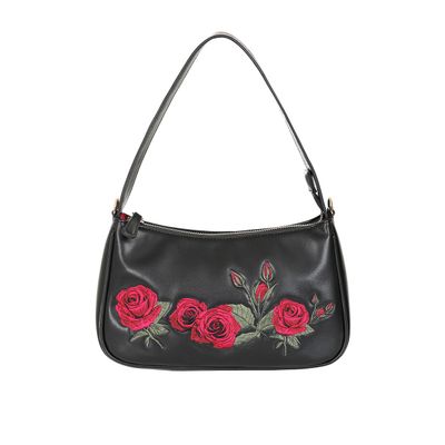 Foto van Banned | Rock 'n Roll black rose garden handtas