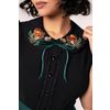 Afbeelding van Hell Bunny | Blouse Chester met eekhoorn borduursels op de kraag en pofmouwtjes