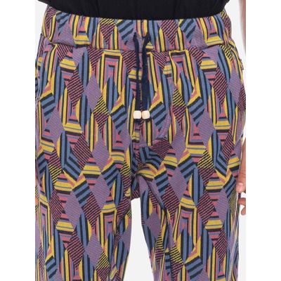 Foto van ATO Berlin | Sport relax broek Fips, met paars, roze, geel retro patroon