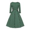 Afbeelding van Hearts & Roses | Swing jurk Kylie, groen met witte stippen queen size
