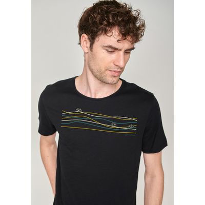 Foto van Green Bomb | T-shirt Bike Lanes, zwart bio katoen