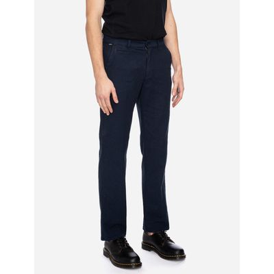 Foto van ATO Berlin | Pantalon Jorjo, klassieke visgraat in blauw, bio-katoen