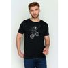 Afbeelding van Green Bomb | T-shirt Bike astronaut print, zwart bio katoen
