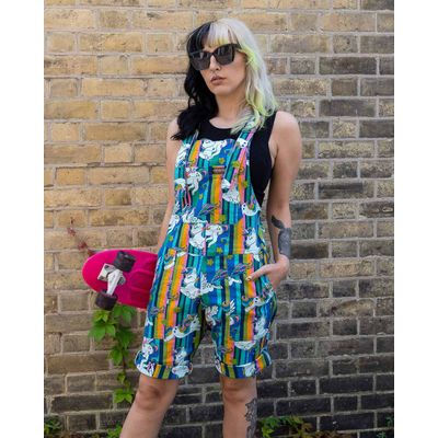Foto van Run & Fly | Korte tuinbroek roze met unicorn print