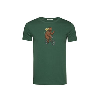 Foto van Green Bomb | T-shirt animal bike bear, bottle groen bio katoen