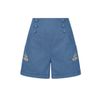 Afbeelding van Banned | Vintage Rock'n Roll denim hoge taille korte broek Millie met zwaluw borduursel