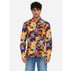 Afbeelding van ATO Berlin | Soepel overhemd Tamuza met tropisch oranje geel bloemen patroon, biokatoen