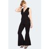 Afbeelding van Voodoo Vixen | Jumpsuit, zwart 60's wijde pijpen