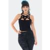 Afbeelding van Jawbreaker | Gothic top met pentagram-shape straps halslijn en O-ringen
