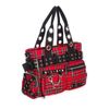 Afbeelding van Banned | Handtas Camdyn van rode tartan met Gothic & Punk details