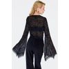 Afbeelding van Jawbreaker | Zwart kanten top met veter detail en Bell sleeves 