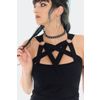 Afbeelding van Jawbreaker | Gothic top met pentagram-shape straps halslijn en O-ringen