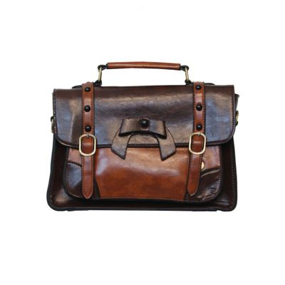 Foto van Banned | Handtas Buckle met strikje retro, dark coffee