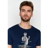 Afbeelding van Green Bomb | T-shirt backpacking meerkat, navy bio katoen