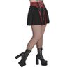 Afbeelding van Banned | Zwarte rok met rode schotse tartan en punky korset ketting