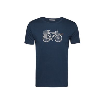 Foto van Green Bomb | T-shirt Bike night, navy blauw bio katoen