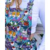 Afbeelding van Run & Fly | Pinafore jurk met kleurrijke Spooky stuff skull print