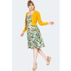 Afbeelding van Voodoo Vixen | Jaren 40 Retro cardigan mosterdgeel kabel-breisel