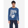 Afbeelding van ATO Berlin | Trui Ninwa blauw met beige dragonfish