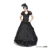 Afbeelding van Sinister | Lange gothic rok Layla, tule met strikjes en victoriaans kant