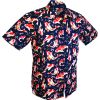 Afbeelding van Chenaski | Overhemd korte mouw, Koi navy blauw
