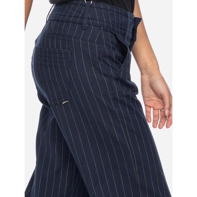 Foto van ATO Berlin | Pantalon Lilia, blauw met beige pinstripe