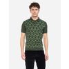 Afbeelding van ATO Berlin | Polo Enzio, groen zwart retro jacquard patroon, korte mouw
