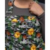 Afbeelding van Rebel Romance | Korte tuinbroek Jurassic Jumble met plant en dinoskull-print