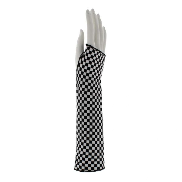 Zacharia | Zwart wit checkered vingerloze handschoenen