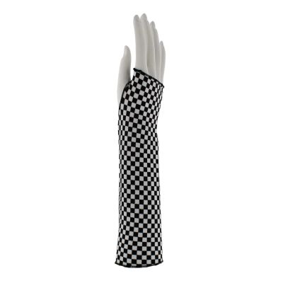 Foto van Zacharia | Zwart wit checkered vingerloze handschoenen