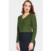 Afbeelding van Voodoo Vixen | Groene gebreide cardigan met ruitvormig patroon