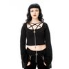 Afbeelding van Poizen Industries | Gothic top Eclips met pentagram hals en uitlopende mouwen