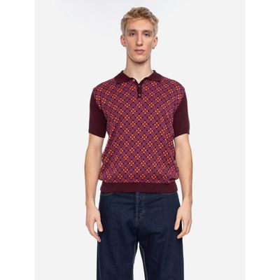 Foto van ATO Berlin | Polo Enky bio katoen met aubergine en oranje retro patroon
