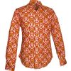 Afbeelding van Chenaski | overhemd Seventies Wallpaper-Flower creme, oranje, mosterdgeel