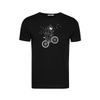 Afbeelding van Green Bomb | T-shirt Bike astronaut print, zwart bio katoen