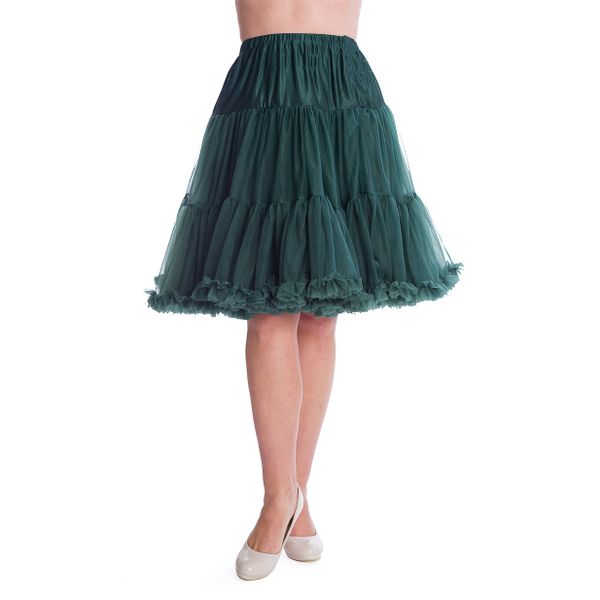 Banned | Petticoat starlite over de knie met extra volume, bottle green
