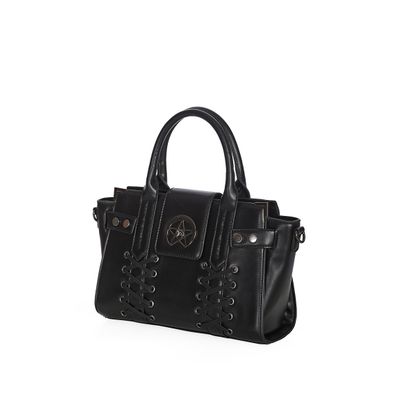 Foto van Banned | Handtas Through the darkness met corset details en pentagram