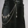 Afbeelding van Zacharia | 2 dubbele heupketting met schedeltjes en clips