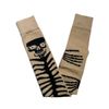 Afbeelding van Flirt | Overknee sokken beige met zwart skelet en botjes hand