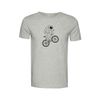 Afbeelding van Green Bomb | T-shirt Bike astronaut print, heather grijs bio katoen