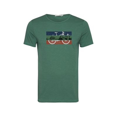Green Bomb | T-shirt Bike mountain groen bio katoen