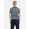 Afbeelding van ATO Berlin | Polo Maron bio katoen met donkerblauw en grijs geruit retro patroon